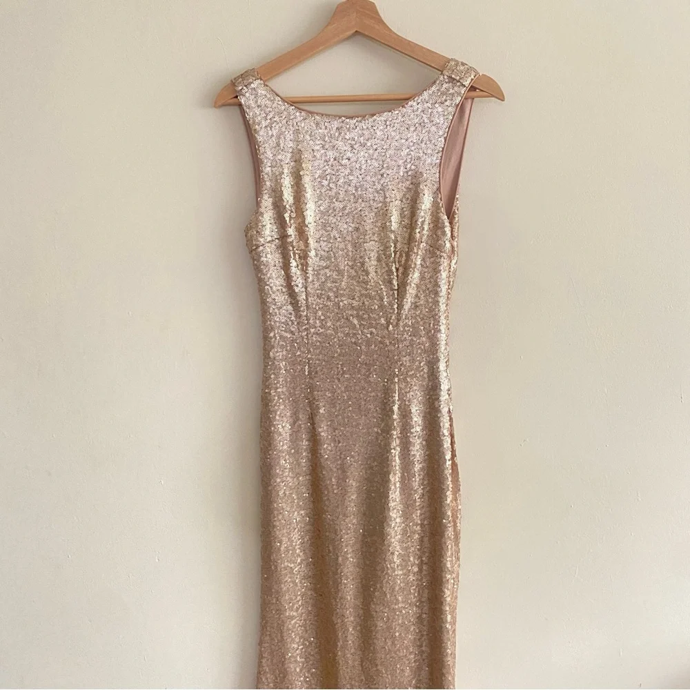 Lulus Slink and Wink Matte Rose Gold Sequin Maxi Dress - S - Picture 8 of 16
